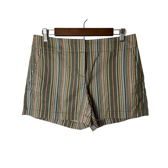 Loft Factory Green Striped 4-inch Shorts Women's Size 4 - Picture 1 of 9